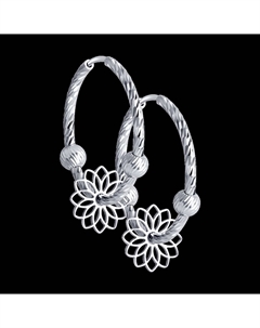 Серьги конго из серебра с алмазной гранью Sokolov