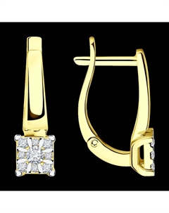 Серьги из комбинированного золота с бриллиантами Sokolov