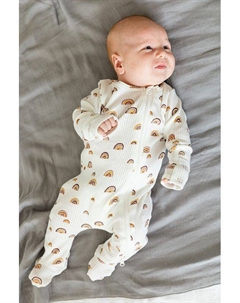 Комбинезон хлопковый на молнии с принтом Aspaya