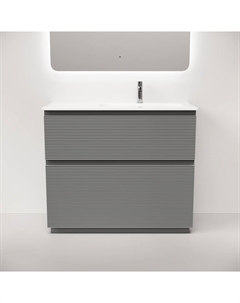 Тумба под раковину Folk Floor 100 см FL100FRES правая, напольная, Ergraut soft Sancos