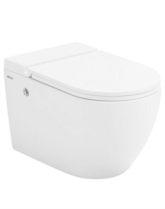 Унитаз подвесной Abber Bequem безободковый белый с сиденьем дюропласт микролифт с импульсным смывом (AC1108P)