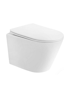 Унитаз подвесной Abber Bequem безободковый белый с сиденьем дюропласт микролифт (AC1102T)