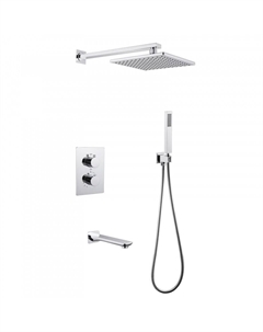 Душевая система Abber Weiss Insel встраиваемая с верхним душем с лейкой со смесителем хром (AF8050)