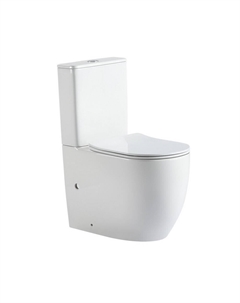 Унитаз-компакт Abber Bequem безободковый с горизонтальным выпуском с сиденьем дюропласт микролифт (AC1110T)