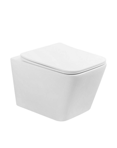 Унитаз подвесной Abber Rechteck безободковый белый с сиденьем дюропласт микролифт (AC1201T)