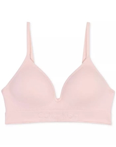 Бюстгальтер бесшовный с рельефным узором Big Girls Hybrid, розовый Calvin klein