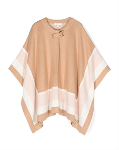 Пончо асимметричного кроя с отделкой в полоску, коричневый Chloé kids