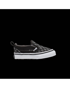 Кроссовки Classic Slip-On V Toddler 'Black Pewter Grey', черный Vans