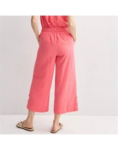 Укороченные льняные брюки с застежкой на пуговицы, цвет pink varied stripe Croft & barrow