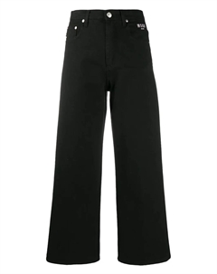Джинсы широкого кроя с логотипом, черный Msgm