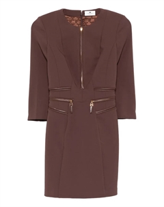 Платье с застежкой-молнией, коричневый Elisabetta franchi