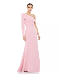 Женское платье Ieena с одним плечом и пышными рукавами из крепа, розовый Mac duggal