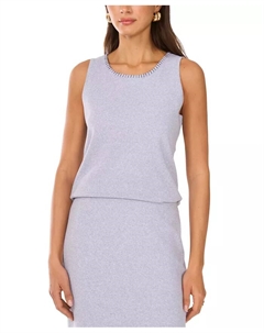 Женский топ без рукавов с декоративной строчкой, серый Vince camuto
