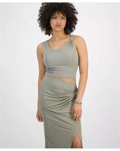 Женский топ Aimee без рукавов с драпировкой и украшениями, зеленый Guess