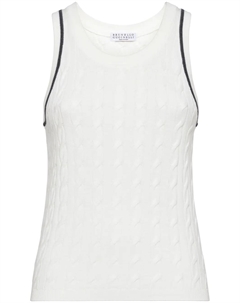 Топ фактурной вязки, белый Brunello cucinelli