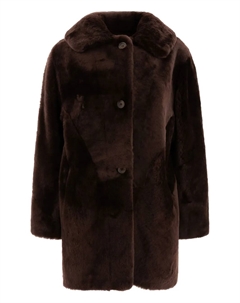 Дубленка на пуговицах, коричневый B&w