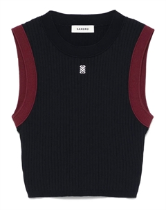 Топ в рубчик, синий Sandro