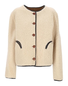 Куртка из овчины с застежкой на пуговицы, нейтральный Blazé milano