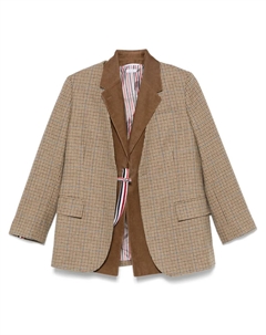 Комплект Ginclub из жилета и пиджака в клетку, коричневый Thom browne