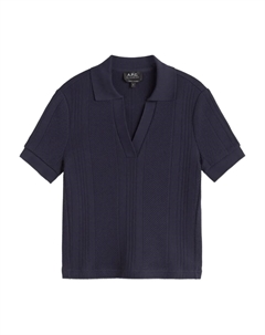 Фактурная футболка с воротником-поло Ophélia, синий A.p.c.