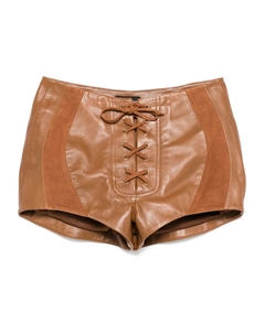 Кожаные шорты со шнуровкой Retrofete, коричневый