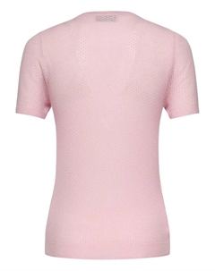 Кружевной топ вязки интарсия, розовый Miu miu