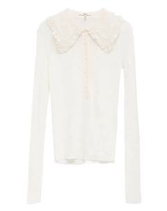 Рубашка с длинными рукавами и кружевным воротником, белый Chloe