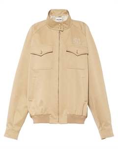 Куртка с вышитым логотипом, нейтральный Miu miu