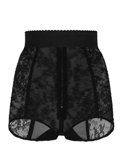 Трусы-брифы с завышенной талией и кружевом, черный Dolce&gabbana