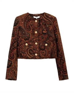 Укороченный жакет с принтом пейсли, коричневый Chloe