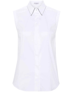 Рубашка без рукавов, белый Brunello cucinelli