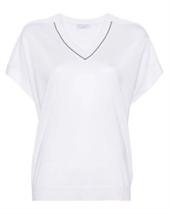 Топ с бисером, белый Brunello cucinelli