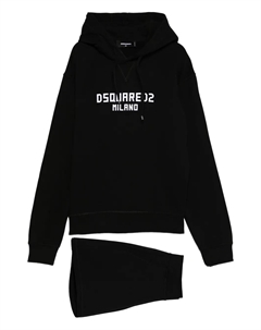 Хлопковый спортивный костюм с логотипом, черный Dsquared2
