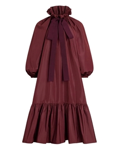 Платье с оборками и бантом, коричневый Patou