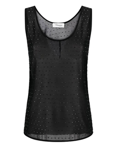 Топ с кристаллами, черный Blumarine