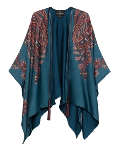 Пончо с принтом пейсли, синий Etro