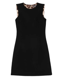 Платье мини с леопардовым принтом, черный Dolce&gabbana