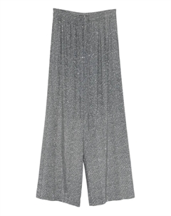 Брюки с узором в елочку и пайетками, черный Ermanno scervino