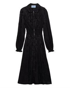 Платье миди с цветочным жаккардом, черный Prada