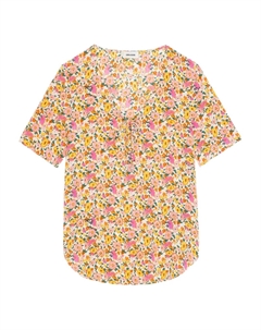 Топ с короткими рукавами и цветочным принтом, оранжевый Zadig&voltaire