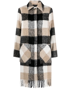 Клетчатое пальто с бахромой, нейтральный Woolrich