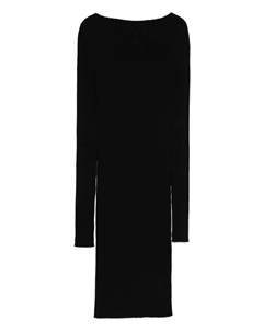 Платье с ребристым вырезом-лодочкой, черный Rick owens