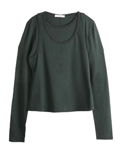 Топ с вырезом и длинными рукавами, черный The row