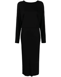 Платье макси Trina с V-образным вырезом, черный Khaite