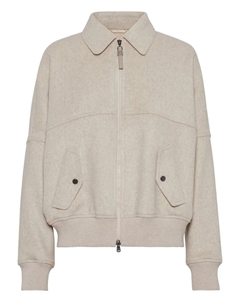 Бомбер на молнии, нейтральный Brunello cucinelli