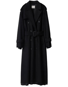 Двубортный тренч, черный Miu miu