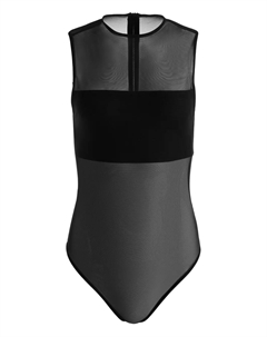 Боди с сетчатой вставкой, черный Alice+olivia