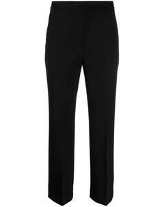 Укороченные шерстяные брюки строгого кроя, черный Tory burch