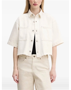 Рубашка с бахромой и накладными карманами, нейтральный Hugo