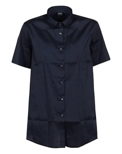Рубашка с короткими рукавами и застежкой на пуговицы, синий Fay